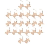 SUPVOX 36 Pièces Décorations Pendentifs de Noël en Bois Brut D'ange, Ornements Suspendus Artisanaux pour Sapin, Tranches Bois Vierge pour Loisirs Créatifs et Décoration Fête