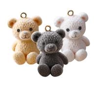 SUPVOX 3pcs Breloques Ours en Plastique Microflocage pour Bracelets et Porte-clés, Créatives et Uniques, Résistantes la Décoloration la Déformation, pour Décoration Maison et DIY