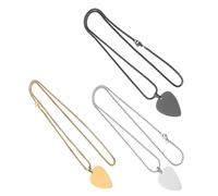 SUPVOX 3pièces Collier avec Pendentif Médiator Acier Inoxydable pour Homme et Femme Bijou Musical à Porter au Quotidien