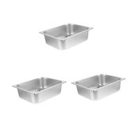 SUPVOX 3pièces Conteneur Alimentaire Acier Inoxydable Grand Bac De Service Pour Buffet Panier De Présentation Réutilisable Pour Nourriture Pour Événements Et Rassemblements