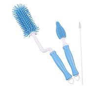 SUPVOX 3pièces Goupillon Silicone Pour Biberon Garçon Fille Avec Système De Nettoyage Rotatif Lot De Lave-biberons