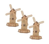 SUPVOX 3pièces Kit De Modèle De Moulin à Vent Solaire DIY Bois pour Jouet Éducatif Stem De Construction De Maison Bois pour Projets Créatifs