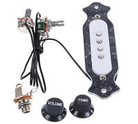 SUPVOX 4 Cordes Quatuor Corde Micro de Guitare Électrique avec Commande de Volume et Tonalité Pickup de Boîte à Noir Compatible Guitares Acoustiques et Électriques