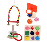 SUPVOX 4 Ensembles Jouets Dapprentissage pour Perroquets Balançoire Colorée et Jouets à Mordre pour Perroquets Accessoires pour Conures et Calopsittes Couleur Aléatoire Couleur Aléatoire