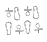 SUPVOX 4 Ensembles Lot de Butées de Rail Acier Inoxydable avec Mousquetons pour Fixation de Accessoires Résistants Aux Intempéries pour Auvent de Camping et Caravane