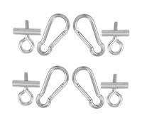 SUPVOX 4 Ensembles Lot de Butées pour Rail Auvent Acier Inoxydable avec Mousquetons Clips de Fixation Robustes pour Équipement de Camping Accessoires pour Tente Caravane et Camping-Car