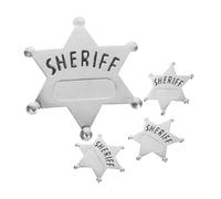 SUPVOX 4 Pièces Badge de Shérif Alliage de Zinc Étoile pour Accessoires Police Costume Halloween et Fêtes à Thème