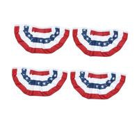 SUPVOX 4 pièces Banderole Drapeau Américain Plissé Décoration Patriotique Intérieure Extérieure pour Fête Memorial Day