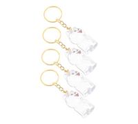 SUPVOX 4 pièces Boîte à Souvenir de Poils de Chien Porte Clé Transparent Forme de Chien Capsule de Mémoire pour Cheveux Animaux Accessoire de Rangement Émotionnel