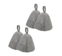 SUPVOX 4 Pièces Bonnet de Sauna Feutre Gris Chapeau Isolant Traditionnel Russe Protection Cheveux Accessoires pour Hammam et Bain Vapeur Unisexe et Absorbant