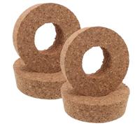 SUPVOX 4 Pièces Bouchon en Liège Rond Trou Central pour Vase Hydroponique | Grain Raffiné Beige, Résiste aux Fissures et Protège le Verre, pour Bocaux et Boutures en Eau