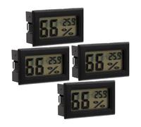 SUPVOX 4 Pièces Hygromètre Miniature Numérique LCD pour Boîtier de | Affichage Clair, Suivi Fiable des Données, Montage Encastré Rectangulaire, Plastique Noir