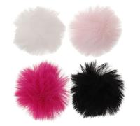 SUPVOX 4 pièces Kit Bonnets pour Housses Protectrices Pelucheuses Bruit Vent et Souffle Installation Rapide et Clip Facile Protection et Impuretés pour Enregistrement Clair