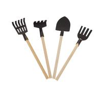 SUPVOX 4 pièces Kit Jardinage Garçon Fille Mini Pelle Râteau Fourche Jouets Jardinage pour Maison de Poupée Accessoires de Ferme Miniature