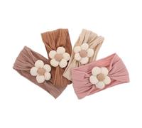 SUPVOX 4 Pièces Lot de Bandeaux Élastiques Fleuris pour Bébés Filles Serre-tête Doux et Extensible Accessoires Cheveux Confortables Nés Nourrissons et Tout-petits