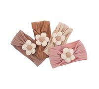SUPVOX 4 Pièces Lot de Bandeaux Fleurs pour Garçon Fille Fille Bandeaux Élastiques Doux et Respirants Serre-tête Turban Extensible Accessoires Confortables Nés Nourrissons et Tout-petits