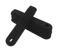 SUPVOX 4 Pièces Manchon en Silicone Noir pour Poignée de Poêle Isolation Thermique et Protection Antidérapante, Préparation des Repas Spatule de Cuisson