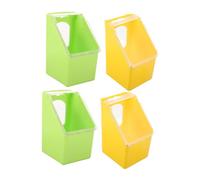 SUPVOX 4 Pièces Mangeoire Suspendue pour Oiseaux Distributeur de Nourriture pour Perroquets et Perruches Verts Jaunes Accessoires pour Cage à Oiseaux et Pratique Capacité et Facile à