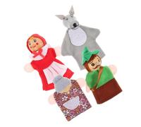 SUPVOX 4 pièces Marionnettes à Doigts Bois Animaux Mignonnes pour Garçon Fille Jeux Interaction Parent-garçon Fille Jouets Éveil pour Raconter des Histoires Set