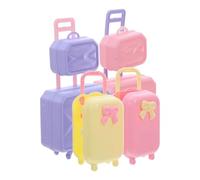 SUPVOX 4 Pièces Mini Luggage Toy Set for Dolls Plastic Travel Suitcase Organizer for Dollhouse Accessories and Imaginative Play