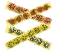 SUPVOX 4 Pièces Miniature Flower Cluster Models Lightweight Plastic Decorative Grass Tufts for Table Small Garden and Micro Landscape DIY Scene Layout Realistic Craftsmanship