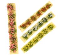 SUPVOX 4 Pièces Miniature Flower Cluster Models Set Sticky Micro Plants for Table DIY Garden Layout Realistic Miniature Floral Tufts for Micro Landscape Decoration