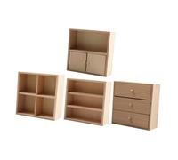 SUPVOX 4 pièces Miniature Meubles Bois Massif DIY Armoire Angle pour Maison de Poupée Étagère de Rangement Unique Activité Éducative Créative Meubles de Salon Miniature Personnalisables