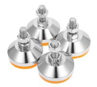 SUPVOX 4 Pièces Pied Réglable Antidérapant M12 en Acier au Carbone | Base Caoutchouc 59mm, Réglage de Hauteur, des Chocs, pour Atelier, Garage et Imprimantes 3d
