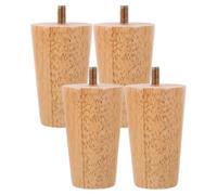 SUPVOX 4 Pièces Pieds de Meubles en Bois Massif Modernes Vis M8, Support Robuste et Design Contemporain pour Canapé, Commode, Table ou Cadre de Lit Polyvalent