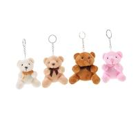 SUPVOX 4 pièces Porte-clés Ours Peluche Doux Pendentifs Esthétiques Peluche pour Sacs à Main et Décoration Accessoires pour Sacs et Clés