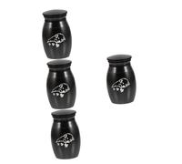 SUPVOX 4 Pièces Urne pour Animaux De Compagnie Décoration Miniature Souvenir De Cendres pour Animaux De Compagnie Urnes Urne Funéraire Urne Adulte Urne pour Chien Mini Urne Alliage Black