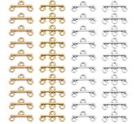 SUPVOX 40 Fermoirs en Alliage pour Colliers et Bracelets Connecteurs de Chaînes DIY 40 Pièces Double et Triple Rangée Couleurs Argenté Ancien et Or Ancien Accessoires pour Création