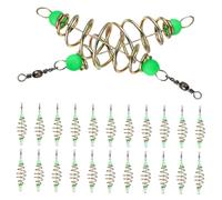 SUPVOX 45 Pièces Fishing Feeder Basket Holder Luminous Olive Shape Spring Bait Cage for Carp and Coarse Fishing Metal Trap with Glow Beads Easy Lure Replacement