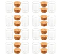 SUPVOX 48 Mini Fioles en Verre Transparent 30 Mm X 40 Mm avec Bouchons en Liège, Lot de 48 Pièces, Bocaux Hermétiques Résistants la Chaleur pour Rangement, Loisirs Créatifs