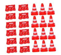 SUPVOX 48 pièces Jouets de Signalisation Miniatures pour Garçon Fille Cônes et Barrières de Circulation Simulées Jouets Éducatifs pour Reconnaissance des Panneaux et Apprentissage des