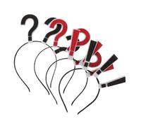 SUPVOX 4pièces Bandeau Antidérapant Forme Point Interrogation Serre-tête Pour Cheveux Accessoires Halloween Coiffes Ponctuation Amusantes Lot Pour Fête Ou Costume