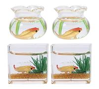 SUPVOX 4pièces Bocal à Poissons Miniature Décor De Maison Miniature Jouets pour Aquarium Centre De Table pour Salle à Manger Meubles De Poupée