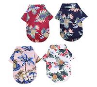 SUPVOX 4pièces Chemises De Camp pour Chiens Vêtements Casual pour Chiens Et avec Imprimé Tropical De Parfait pour Plage Voyage Et