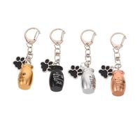 SUPVOX 4pièces Urne Funéraire pour Animaux Porte-clés Pendentif Commémoratif Capsule Contenant Poils de Chat Flacon Souvenir pour Chien Breloque Bijou pour Propriétaires Animaux