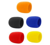 SUPVOX 5 pièces Bonnets Micro Mousse Anti-vent Colorés Protège-microphones Bruit et Salive Facile à Installer Adapté Plupart des Micros