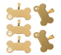 SUPVOX 5 Pièces Étiquettes Collier Animaux Acier Inoxydable Os pour Chiens et Identifiants Gravés avec Nom et Numéro de Téléphone Accessoires de Collier Unique et