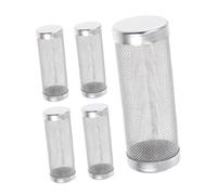 SUPVOX 5 Pièces Filtre Cylindre Acier Inoxydable pour Aquarium Garde Maille Protection Entrée de Réservoir Poisson Préfiltre Anti-débris Jeu de Diamètre Intérieur