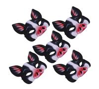 SUPVOX 5 Pièces Masque de Cochon Demi-visage Léger Imprimé Réaliste pour Carnaval Halloween Mascarade Fête Déguisement Cosplay Animal Farm
