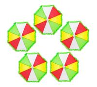 SUPVOX 5 pièces Mini Parapluies Jouets Colorés Décoratifs pour Maison de Poupée Accessoires Arc-Ciel avec Bordure Verte pour Créations Artisanales et Mises Scène