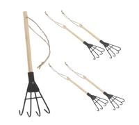 SUPVOX 5 Pièces Mini Rake for Small Gardens Compact Four Tooth Soil Cultivator Lightweight Handheld Tool for Weeding Digging and Aeration