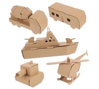 SUPVOX 5 pièces Puzzle Papier Garçon Fille Maquettes Hélicoptère Voiture sous Marin Construction Manuel DIY Éducatif pour Créativité et Imagination
