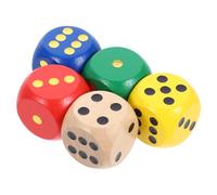 SUPVOX 5 pièces Set de Dés Bois Bords Arrondis pour Jeux de Société Familiaux Marquages Clairs pour Apprentissage et Divertissement Éducatif