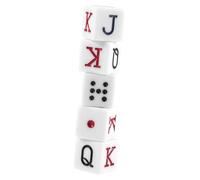 SUPVOX 5 pièces Set de Dés de Poker Blancs Faces Cartes Valeurs pour Jeux de Société Accessoires de Fête Légers et Portables pour Ambiance Conviviale