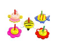 SUPVOX 5 pièces Toupie Bois Miniature Rotative Portable pour Garçon Fille Créatif et