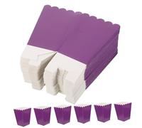 SUPVOX 50 Boîtes à Popcorn en Papier Violet Boîte de Friandises Pliable Conteneur pour Snacks de Fête Mariage et Buffet Sucré